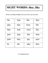 Picture of Sight words: they, like