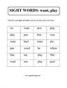 Picture of Sight words: want, play