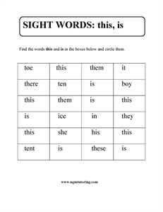 Picture of Sight words: this, is