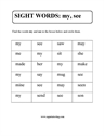 Picture of Sight Words: my, see