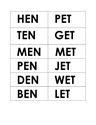 Picture of Short E Words (flashcards)