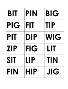 Picture of Short  I Words (flashcards)