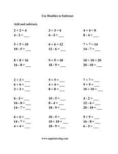 Picture of Use Doubles to Subtract