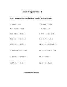 Picture of Order of Operations