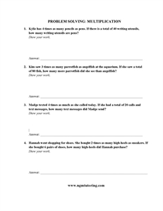 Picture of Problem Solving: Multiplication