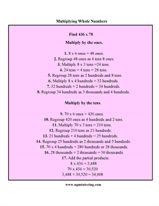 Picture of Multiplying Whole Numbers