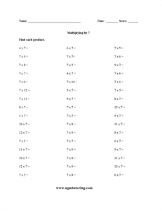 Picture of Multiplying by 7