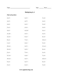 Picture of Multiplying by 4