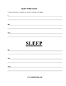 Picture of Sight Word: Sleep