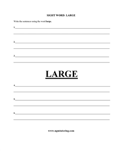 Picture of Sight Word: Large