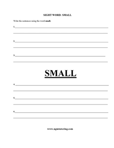 Picture of Sight Word: Small
