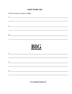 Picture of Sight Word: Big