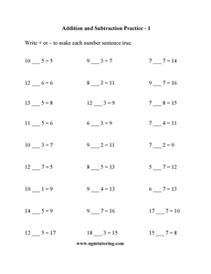 Picture of Addition and Subtraction Practice 