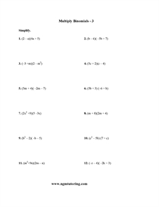 Picture of Multiply Binomials