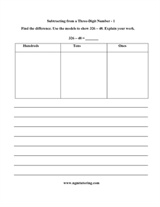 Picture of Subtracting from a Three-Digit Number 