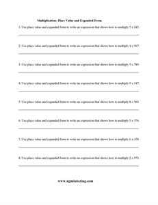 Picture of Multiplication: Place Value and Expanded Form