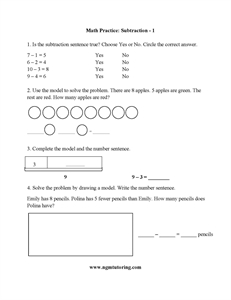 Picture of Math Practice: Subtraction 