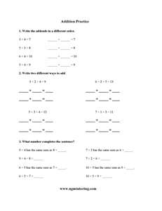 Picture of Addition Practice