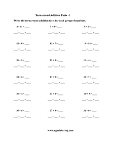 Picture of Turnaround Addition Facts 