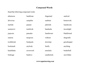Picture of Compound Words