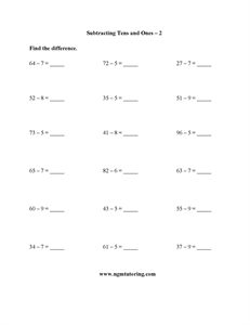 Picture of Subtracting Tens and Ones
