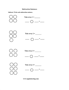 Picture of Subtraction Sentences